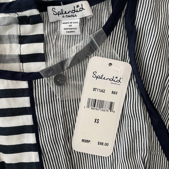 NWT Splendid Striped Tank Top, Sz XS - Picture 4 of 4